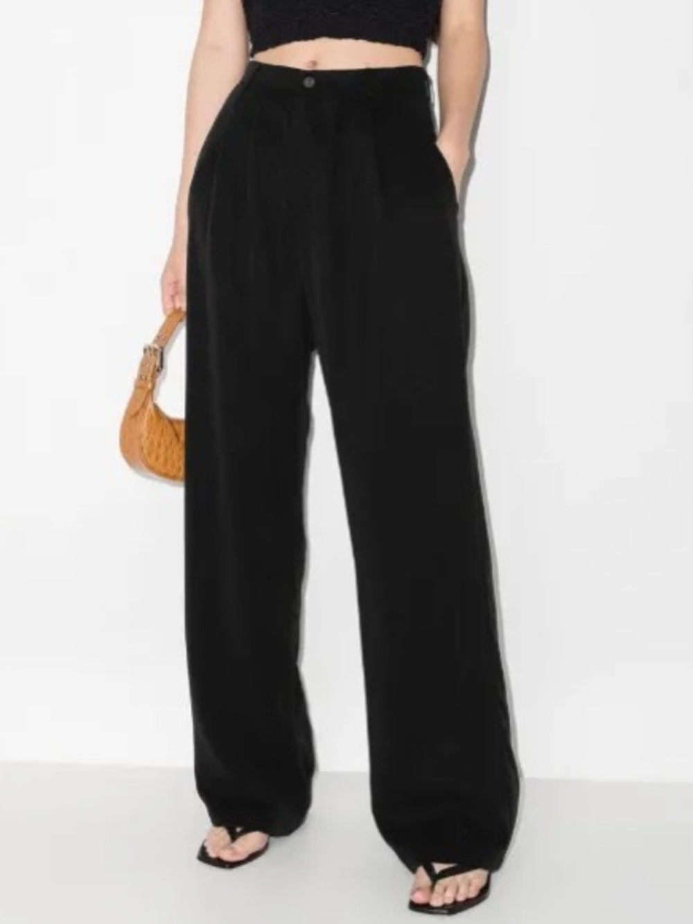 Reformation Mason Pant Black 100% Tencel Lyocell High Rise Relaxed Wide Leg 12